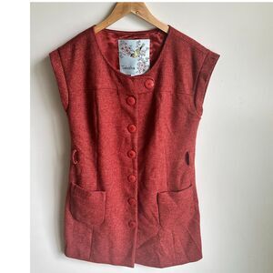Tabitha Red Button-Up Vest